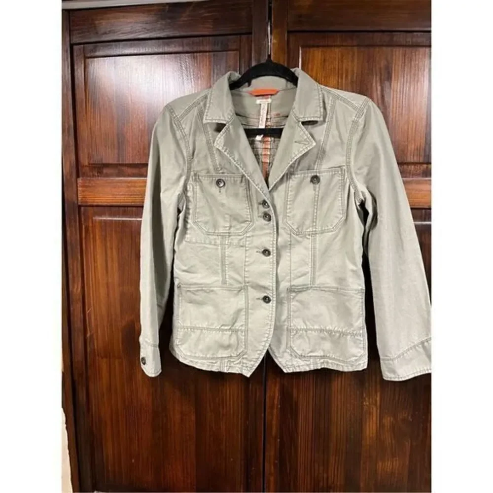 Free People Military Green Cropped Jacket size 4 - Picture 2 of 12